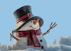 Радостный снеговик